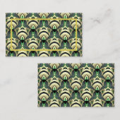 Emerald & Gold Art Deco Platzkarte (Vorne/Hinten)