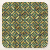 Emerald & Gold Art Deco Rechteckiger Pappuntersetzer (Vorderseite)