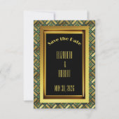 Emerald & Gold Art Deco Save The Date (Vorderseite)