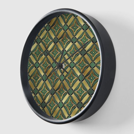 Emerald & Gold Art Deco Uhr (Winkel)