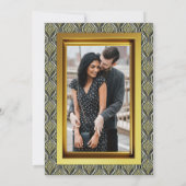 Emerald & Gold Art Deco Wedding Einladung (Rückseite)