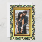 Emerald & Gold Art Deco Wedding Einladung (Rückseite)