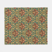 Emerald Gold Baroque Damask Fleecedecke (Vorderseite (Horizontal))