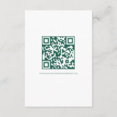 Emerald Gold Blume Script QR Code Hochzeit Begleitkarte (Rückseite)