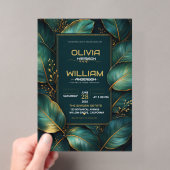 Emerald Gold Botanical Luxury Green Leaf Acryleinladungen (Insitu (Handheld))