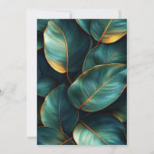 Emerald Gold Botanical Luxury Green Leaf Einladung (Rückseite)