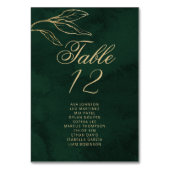 Emerald Gold Botanical Table Seekarten Tischnummer (Vorderseite)