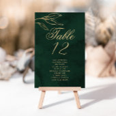 Emerald Gold Botanical Table Seekarten Tischnummer