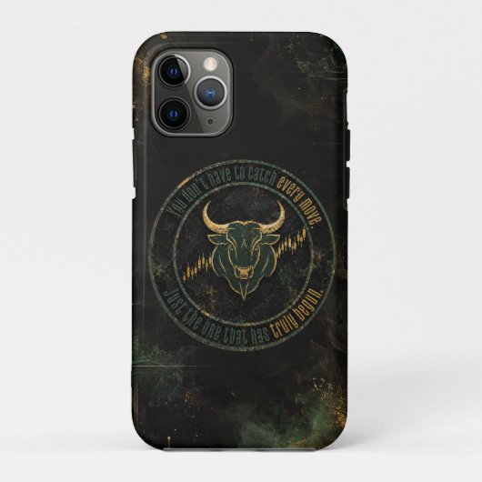 Emerald Gold Bull Mindset Trading Case-Mate iPhone Hülle (Rückseite)