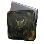 Emerald Gold Bull Mindset Trading Laptopschutzhülle (Vorderseite Links)