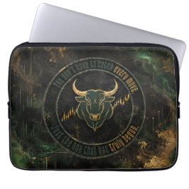 Emerald Gold Bull Mindset Trading  Laptopschutzhülle