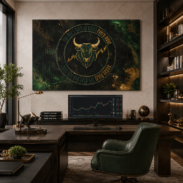 Emerald Gold Bull Mindset Trading  Leinwanddruck