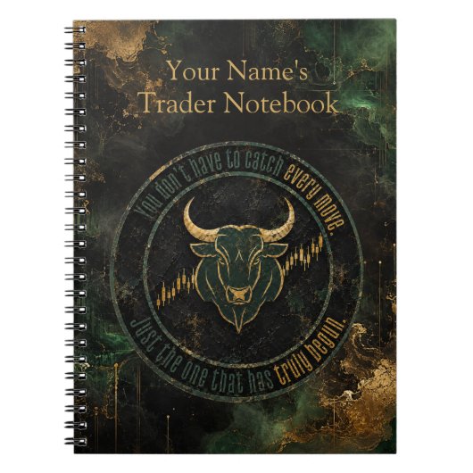 Emerald Gold Bull Mindset Trading Notizblock (Vorderseite)