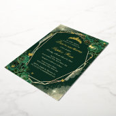 Emerald Gold Butterfly Floral Quinceanera Folieneinladung (Gedreht)