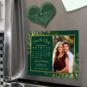 Emerald & Gold Calendar Foto Speichern Sie das Dat Magneteinladung