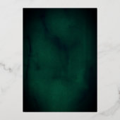 Emerald Gold Calligraphy Script Wedding Folieneinladung (Rückseite)