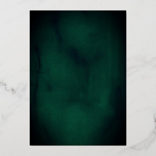 Emerald Gold Calligraphy Script Wedding Folieneinladung (Rückseite)