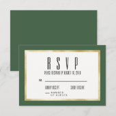 Emerald + Gold Classic Wedding Invite RSVP Card Karte (Vorne/Hinten)