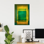 Emerald Gold Color Field Abstract Modern Art Poster (Heimbüro)
