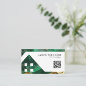 Emerald Gold Elegant Real Estate Agents Visitenkarte (Stehend Vorderseite)
