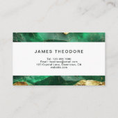 Emerald Gold Elegant Real Estate Agents Visitenkarte (Rückseite)