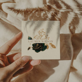 Emerald Gold Elegante Quadratische Visitenkarte