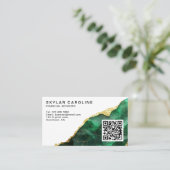 Emerald Gold Finanzberater RQ Code Visitenkarte (Stehend Vorderseite)