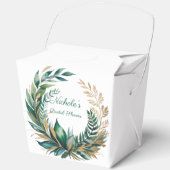 Emerald & Gold Floral Bridal Shower Geschenkschachtel (Vorderseite)