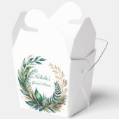 Emerald & Gold Floral Bridal Shower Geschenkschachtel (Offen)