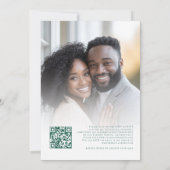 Emerald Gold Florals Foto QR Code Wedding Einladung (Rückseite)