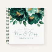Emerald Gold Florals wünscht neue Mr. Guest Book Notizblock (Vorderseite)