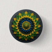 Emerald & Gold Foliage - Enamel Pin Button (Vorderseite)