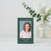 Emerald Gold Foto Beerdigungskarten Visitenkarte (Stehend Vorderseite)