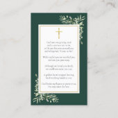 Emerald Gold Foto Beerdigungskarten Visitenkarte (Rückseite)