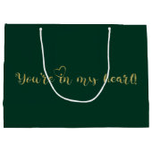 Emerald & Gold Glitzer Luxus Große Geschenktüte (Rückseite)