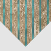 Emerald Gold Green Glitzer Stripes Seidenpapier (Detail)