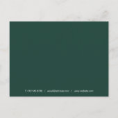 Emerald Gold Heart Script Business Vielen Dank Postkarte (Rückseite)
