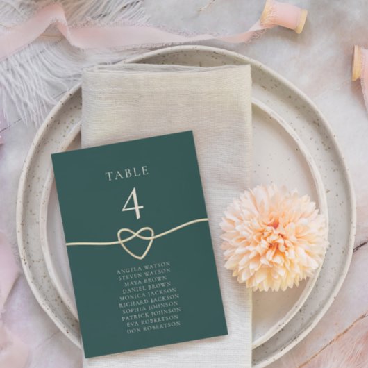 Emerald Gold Hochzeitstabelle