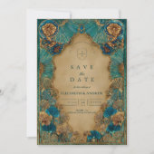 Emerald Gold Islamic Wedding Save The Date (Vorderseite)