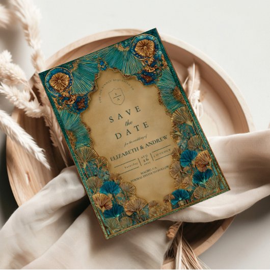 Emerald-Gold Islamische Hochzeit Save The Date
