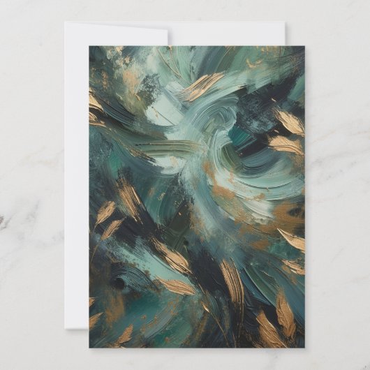 Emerald & Gold Love & Commitment Ceremony Einladung (Rückseite)