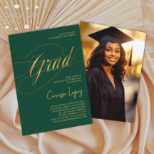 Emerald Gold Minimal Scripted Grad Foto
