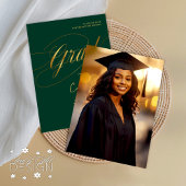 Emerald Gold Minimal Scripted Grad Foto Einladung