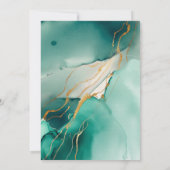 Emerald Gold Modern Romantic Boho Beach Wedding Einladung (Rückseite)