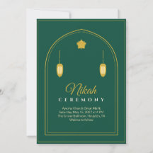 Emerald Gold Nikah Muslimische Hochzeitseinladung