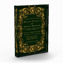 Emerald Gold Ornament Keepake Wedding Einladung