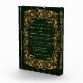 Emerald Gold Ornament Keepake Wedding Einladung Fotoblock (Rechts)