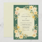 Emerald-Gold-Reben-Hochzeit Einladung (Vorne/Hinten)