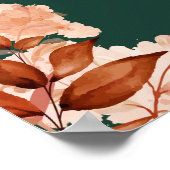 Emerald Gold Rustic Floral Wedding Welcome Sign Poster (Ecke)