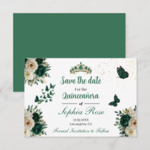 Emerald-Gold-Schmetterlings-Diadem Quinceañera Ter